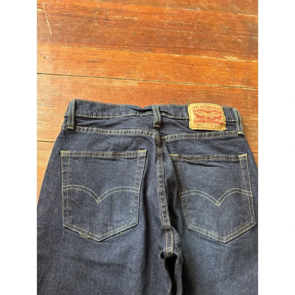Levi's 511 Jeans Mens 30x32 Blue Slim Fit Dark Wash Denim
